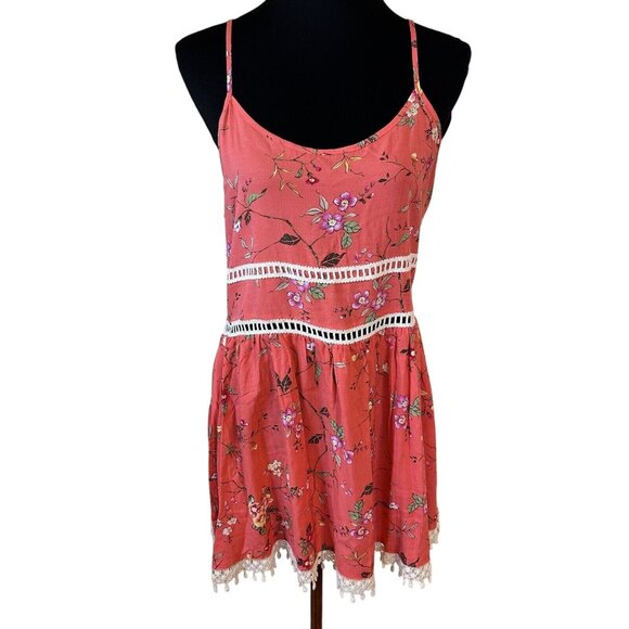 Love Tree Happens Womens Tunic Tank Top Cherry Blossom Pink NWT Large Crochet - Picture 1 of 10